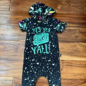 Rags Paint Splatter Hooded Romper-size 12-18 months